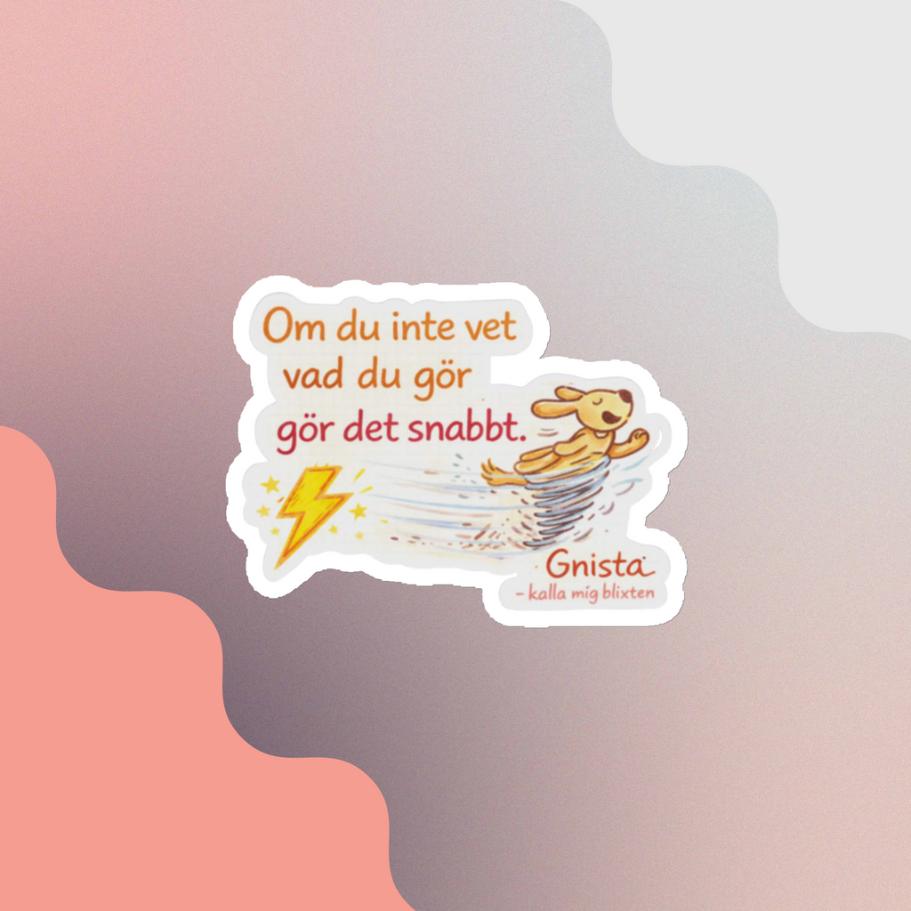 Gnista magnet med texten När du inte vet vad du ska göra