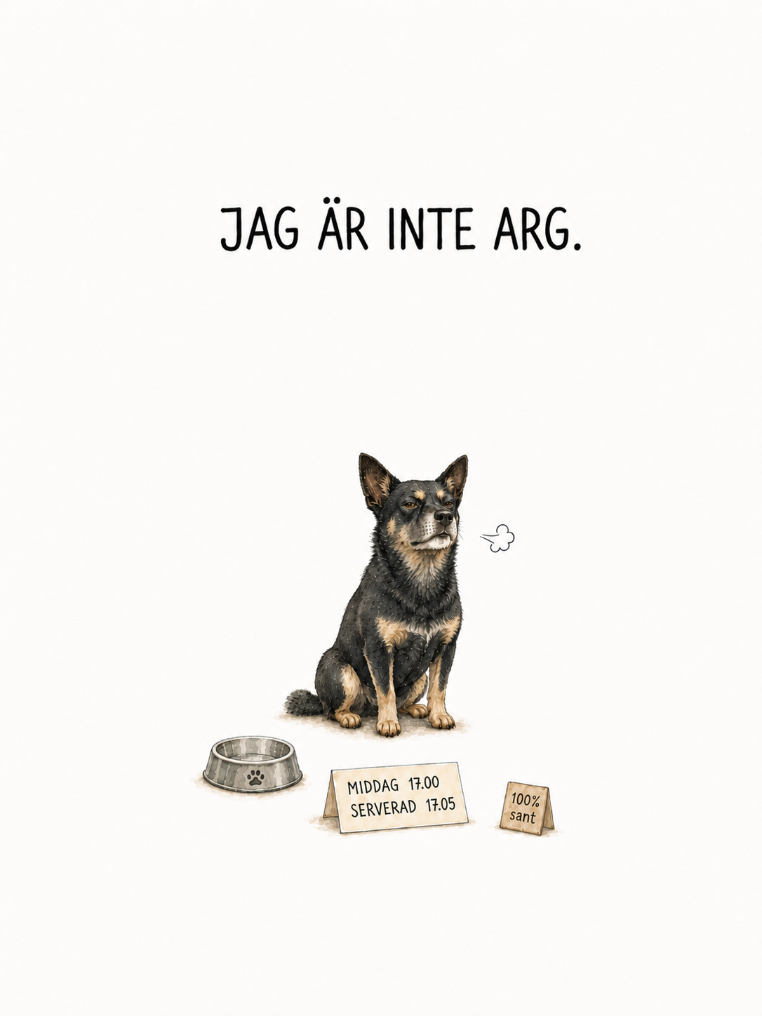 Gnista diptyk tavla 1 med texten Jag är inte arg