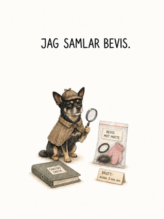 Gnista diptyk tavla 2 med texten Jag samlar bevis