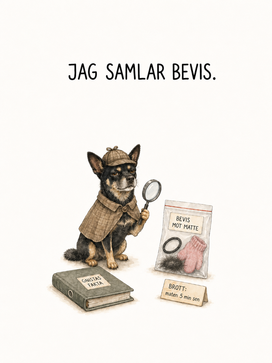 Gnista diptyk tavla 2 med texten Jag samlar bevis