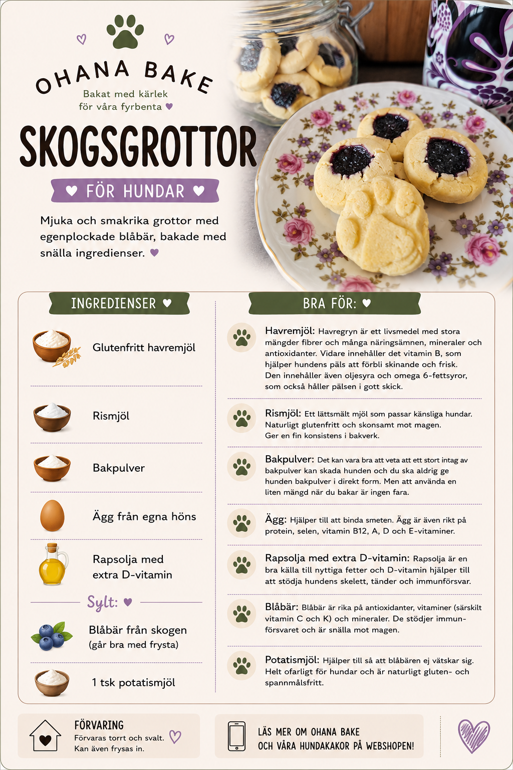 Skogsgrottor – hundkakor i 4-pack