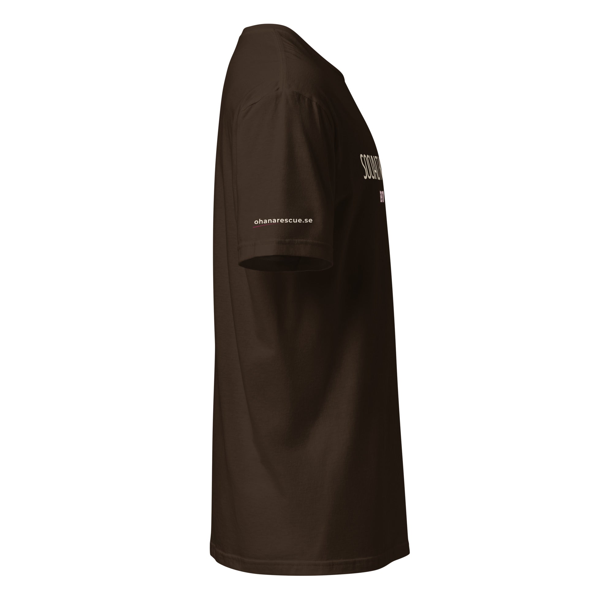 Socialt Kompetent, men ids fan int - Gnista t-shirt i mörk choklad, sidovy