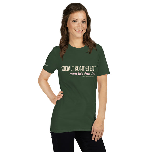 Socialt Kompetent, men ids fan int - Gnista t-shirt i skogsgrön, höger front