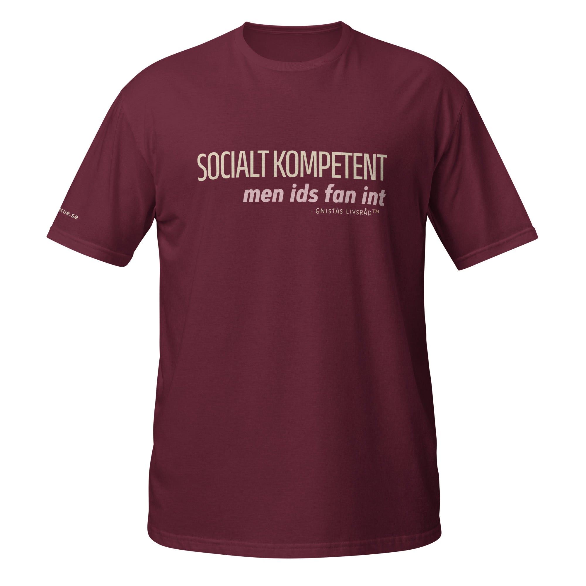 Socialt Kompetent, men ids fan int - Gnista t-shirt i vinröd