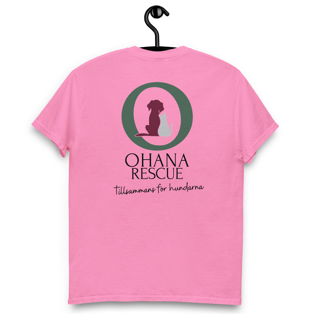 Ohana Bas-T-shirt i Azalea, baksida med Ohana-tryck
