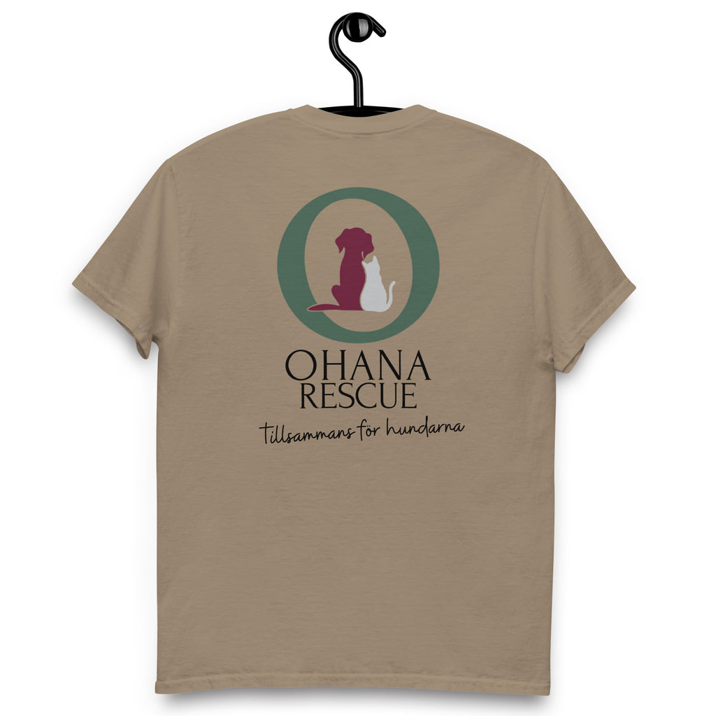 Ohana Bas-T-shirt i Brown Savana, baksida med Ohana-tryck