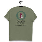 Ohana Bas-T-shirt i Military Green, baksida med Ohana-tryck