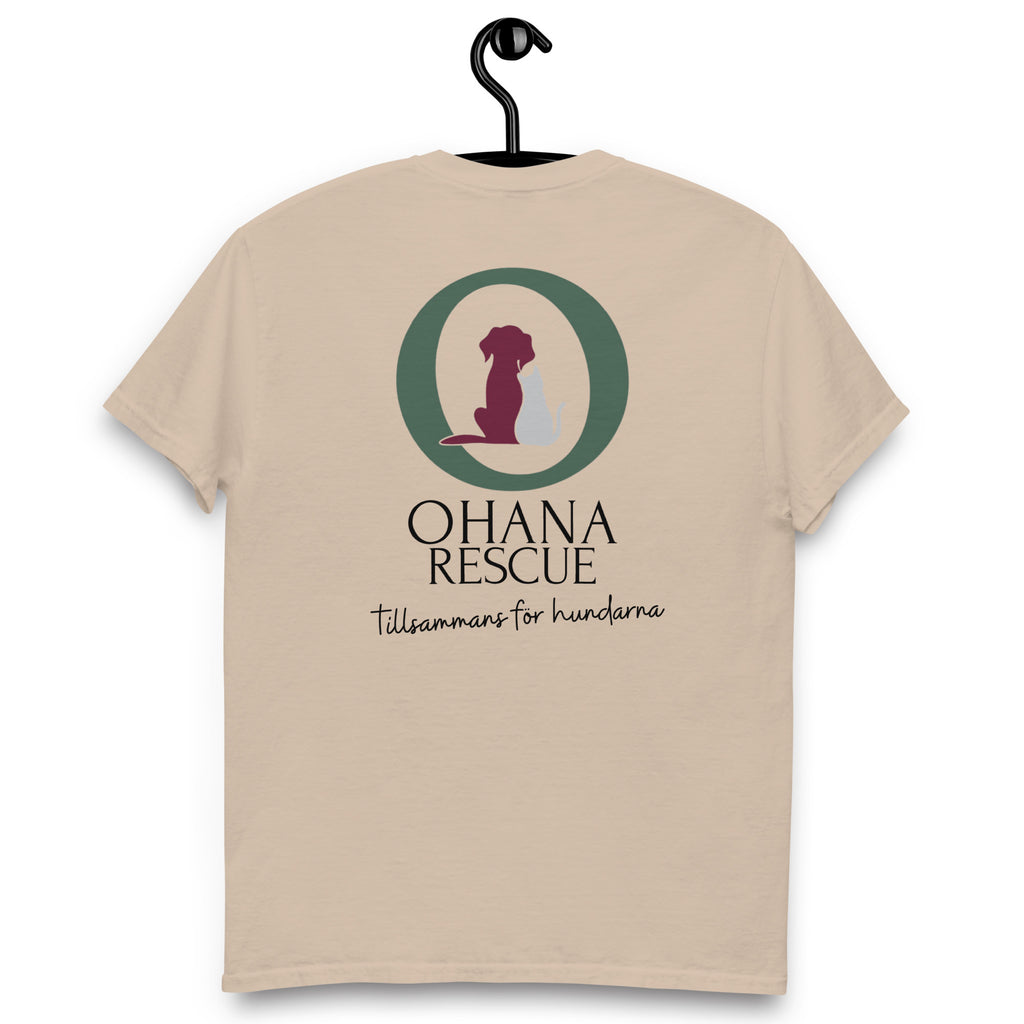 Ohana Bas-T-shirt i Sand, baksida med Ohana-tryck