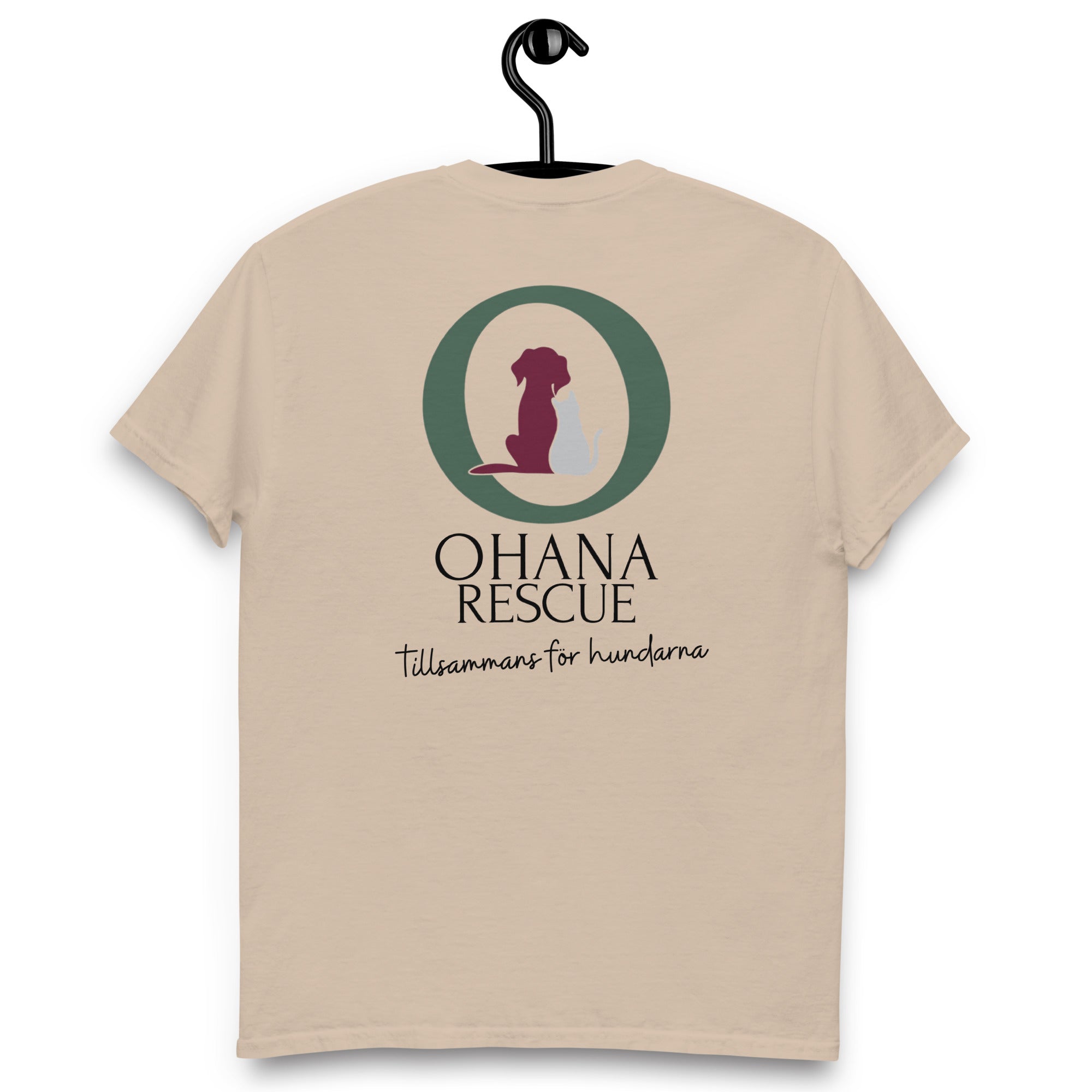 Ohana Bas-T-shirt i Sand, baksida med Ohana-tryck