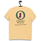 Ohana Bas-T-shirt i Yellow Haze, baksida med Ohana-tryck