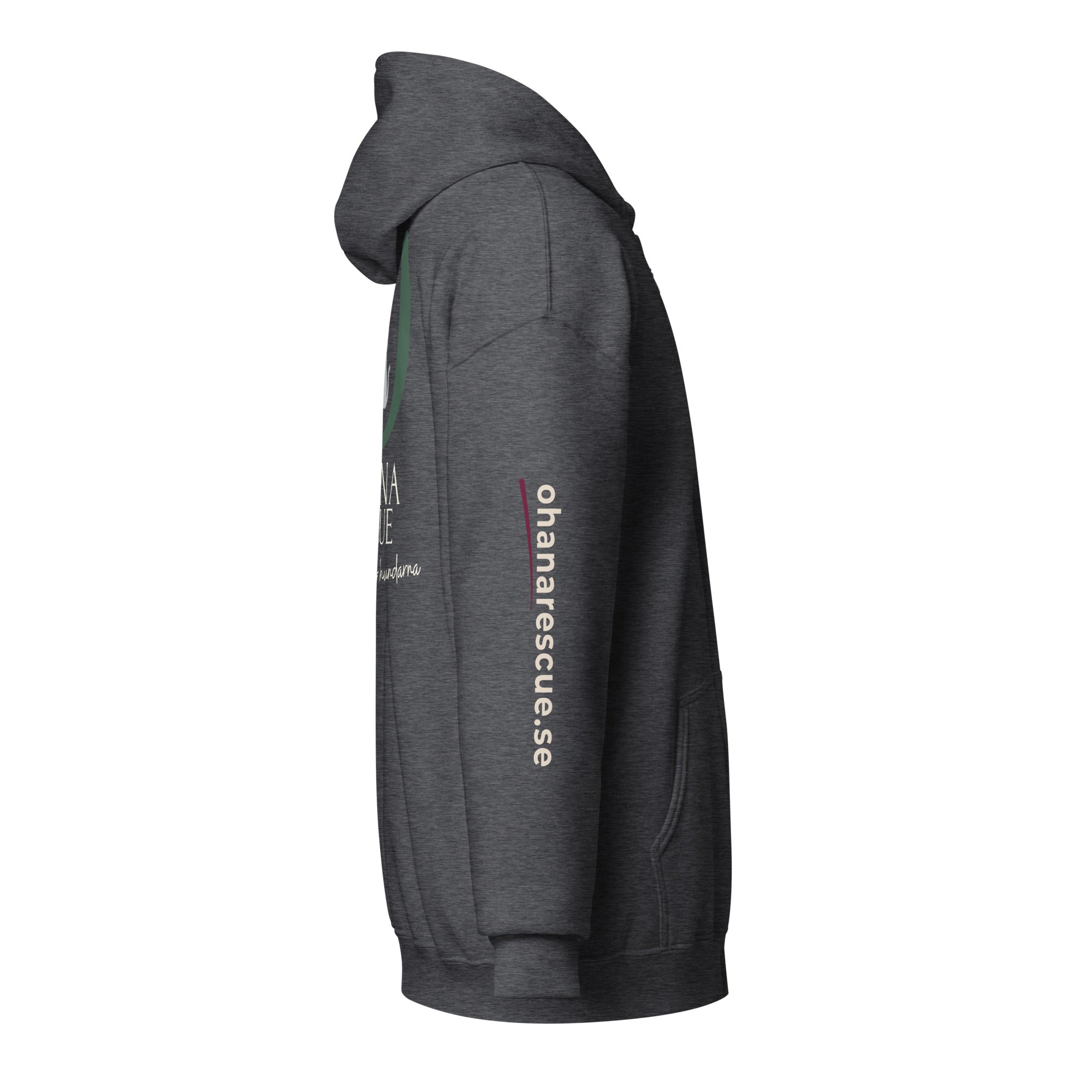 Sidovy av Ohana hoodie med dragkedja i dark heather