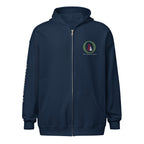 Ohana hoodie med dragkedja i navy, framsida