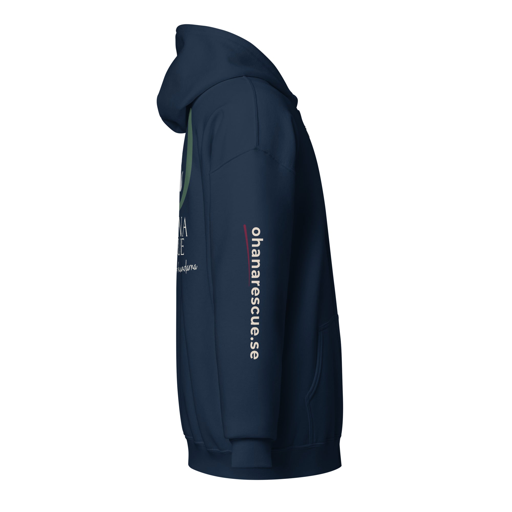 Sidovy av Ohana hoodie med dragkedja i navy