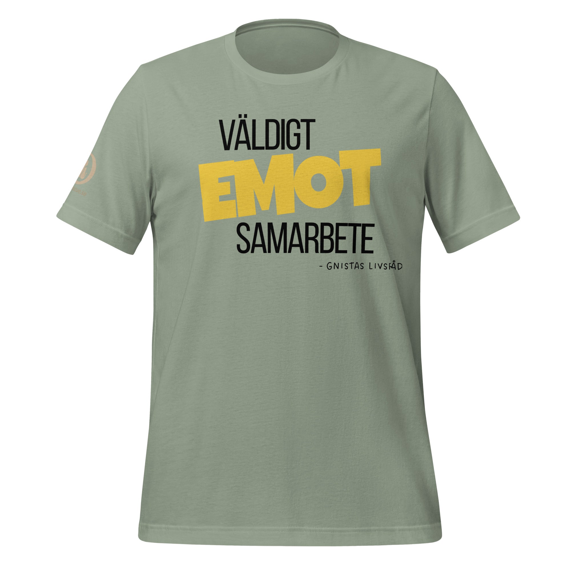 Väldigt EMOT samarbete t-shirt i sage från Gnistas Galna Värld